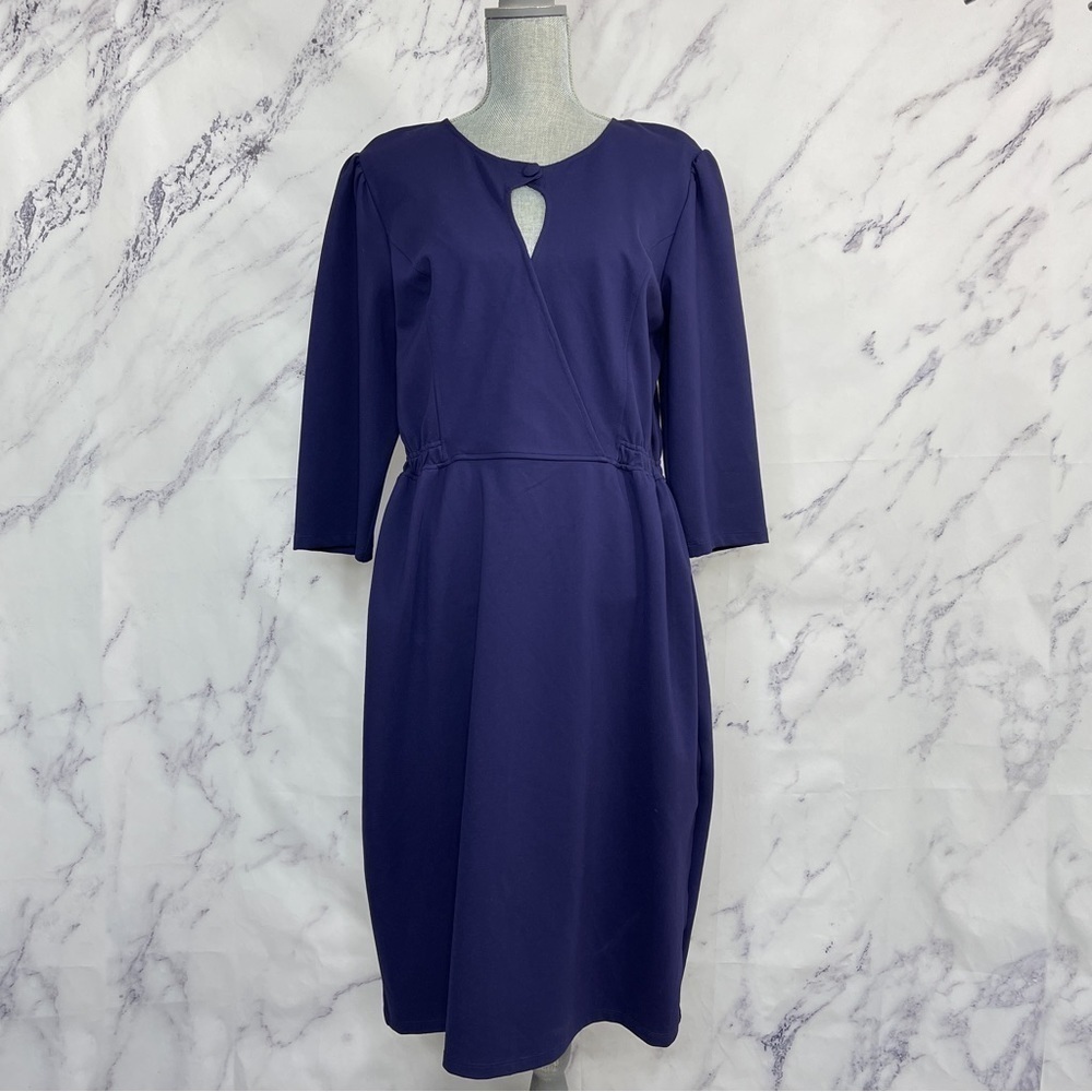 eShakti | Navy 3/4 Sleeve Dress | XL (18)